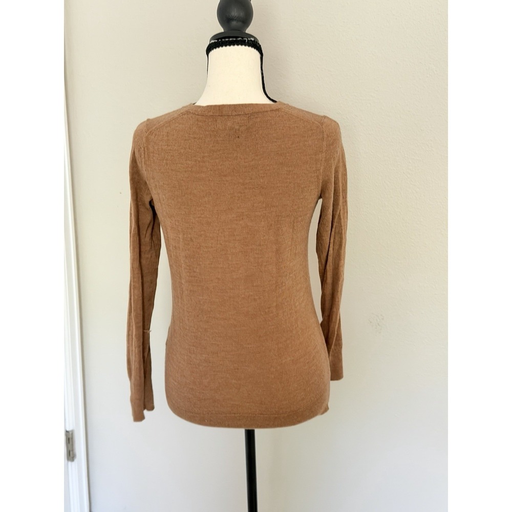 Banana Republic 100% Merino Wool Camel Brown V Neck Sweater Size S - Picture 2 of 7